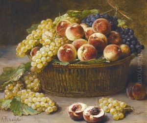 Stillleben Mit Trauben Und Pfirsichen. by Alexis Kreyder