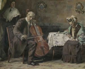 Hauskonzert Mit Basgeige by Carl Kricheldorf