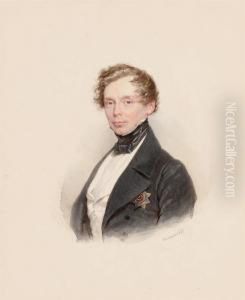 Portrait Of Nikolai Mikhailovich Smirnov (1808-1870) by Josef Nikolaus Kriehuber