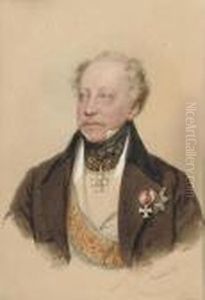 Portrait Of Baron Von Tettenborn by Josef Nikolaus Kriehuber