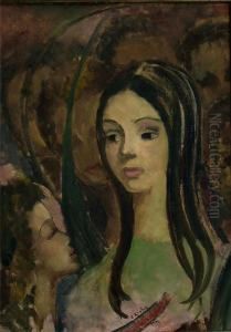 Brustportraitvon Mutter Mit Kind. by Christian Krohg