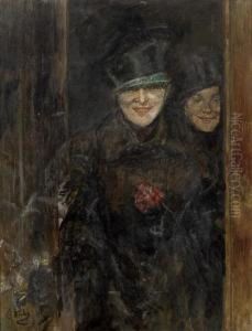 Two Women By An Open Door by Christian Krohg