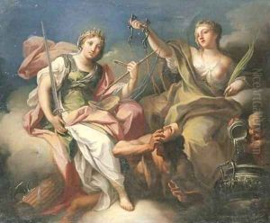 Justice and Temperance triumphant over Vice