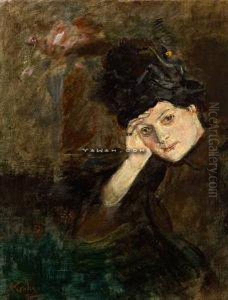 Albertine Med Hand Under Kinn - view 1