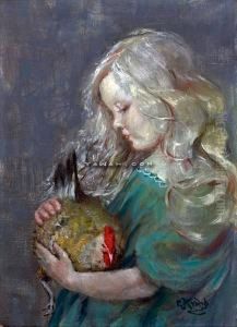 Ingrid Thaulow Med Brun Hone by Christian Krohg