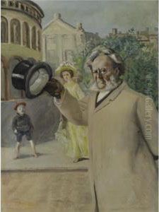 Ibsen Pa Karl Johan Ved
Stortinget (ibsen By The Parliament Building On Karl Johan Street) by Christian Krohg