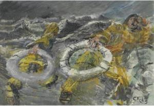 Sjomenn I Stormvaer (lifeboat Men In A Storm) by Christian Krohg