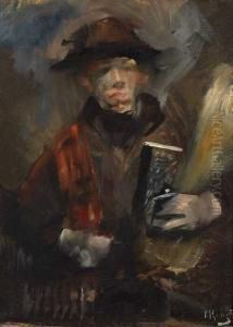 En Kone Olje Pa Lerret by Christian Krohg