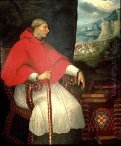 Portrait of Cardinal Francisco Ximenez de Cisneros (1437-1517), 1604 by Eugenio Caxes (Caxesi or Caxete)