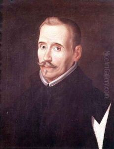 Portrait of Lope Felix de Vega Carpio (1562-1635) by Eugenio Caxes (Caxesi or Caxete)