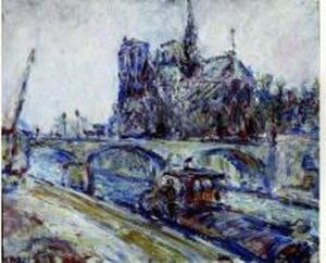 La Seine Et Notre Dame by Paul Kron