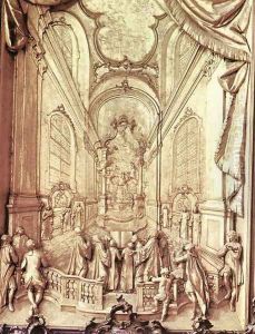 St Benedict Chanting Psalms (detail of the organ)