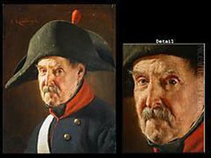 Portrait Eines Alten Mannes In Uniform by Carl Kronberger