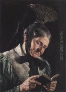 A Bavarian Lady Reading The Bible