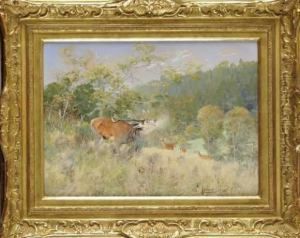 Cerf Dix Cornes Au Brame by Christian Johann Kroner