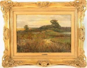 Rehwild An Einembachlauf In Dammerlicht by Christian Johann Kroner