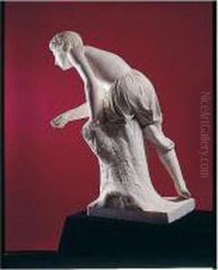 Steinhauser : A White Marble Figure Of A Fisher Boy