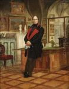 King Friedrich Wilhelm Iv. Of Prussia In His Study. Oil/canvas/canvas. Rest