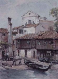 Shipyard near the Church of San Trovaso, Venice by Hugh Carter