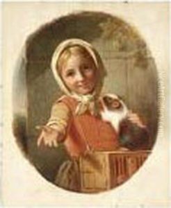 Portrait Of A Girl With A Guinea Pig