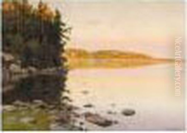 Lake At Sunset - view 1