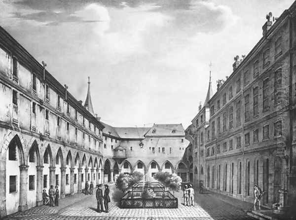 View of the Men's Yard at the Conciergerie Prison 1831 - view 1