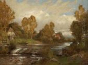 Flusslandschaft Mit
Bauernhausern. by Erich Kubierschky