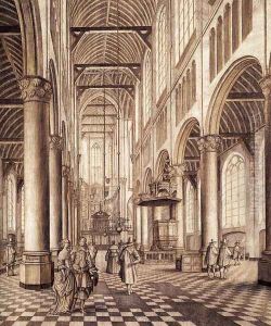 Interior of the Nieuwe Kerk, Delft 1663 by Johannes Coesermans