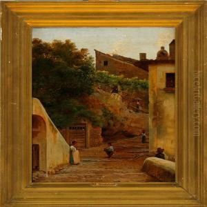 An Italian Streetscene by Albert Kuchler