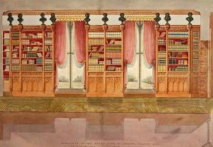 Elevation of the south side library, Snelston Hall, Derbyshire by Lewis Nockalls Cottingham