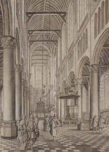 Interior of the New Church, Delft by Johannes Coebermans