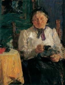 Beim Kaffee. by Gotthardt Kuehl