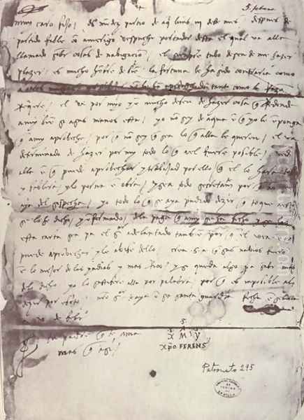Letter written to Columbus' son, Diego Colon (1479 80-1526) 5th February 1505 - view 1