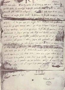 Letter written to Columbus' son, Diego Colon (1479 80-1526) 5th February 1505