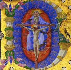 Trinity, historiated initial B Trinity, historiated initial B
