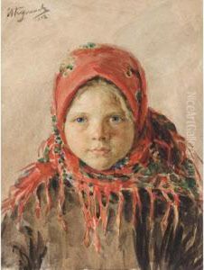 Russian Peasant Girl by Ivan Semionovich Kulikov