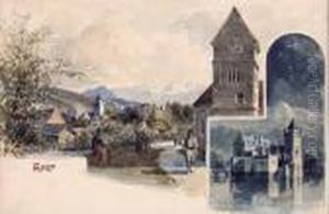 Anif Und Schloss Anif Bei Salzburg by Franz Kulstrunk