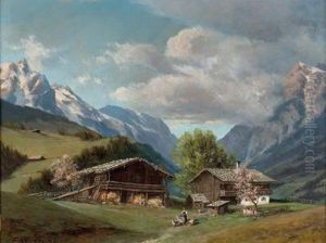 Motiv Aus Dem Imlautal Mit Blick Gegen Den Pass Lueg by Franz Kulstrunk