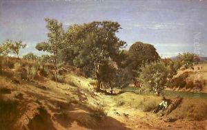 Rural Countryside near Lasalle by Alexandre Eugene Castelnau