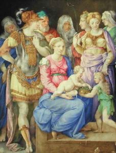 The Virgin and Child, St. John the Baptist and seven individuals, c.1553 by Giorgio-Giulio Clovio