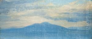 Landschaftsstudie Mit Bergen Und Wolken by Karl Robert Kummer