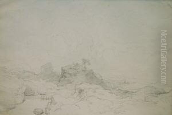 Sudlandische Landschaft, Mit Personenstaffage - view 1