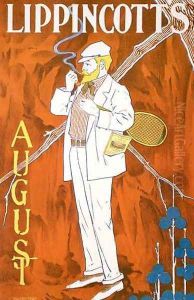 Reproduction of a poster advertising the August Issue of 'Lippincott's Magazine'