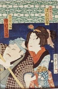 Portret Dwoch Aktorow Teatru Kabuki