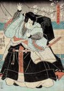 Aktor Pod Galezia Kwitnacej Sliwy by Gototei Kunisada
