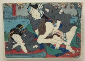 A Couple In An Amorous Adventure by Utagawa Kunisada