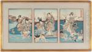 Triptych by Utagawa Kunisada