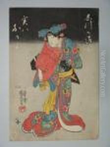 Une Jeune Femme Devant Un Tanto by Utagawa Kuniyoshi