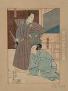 Two Samurai In A Scene From A Legend by Utagawa Kuniyoshi