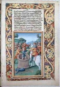 Joseph being retrieved from the well and sold to the Ishmaelites